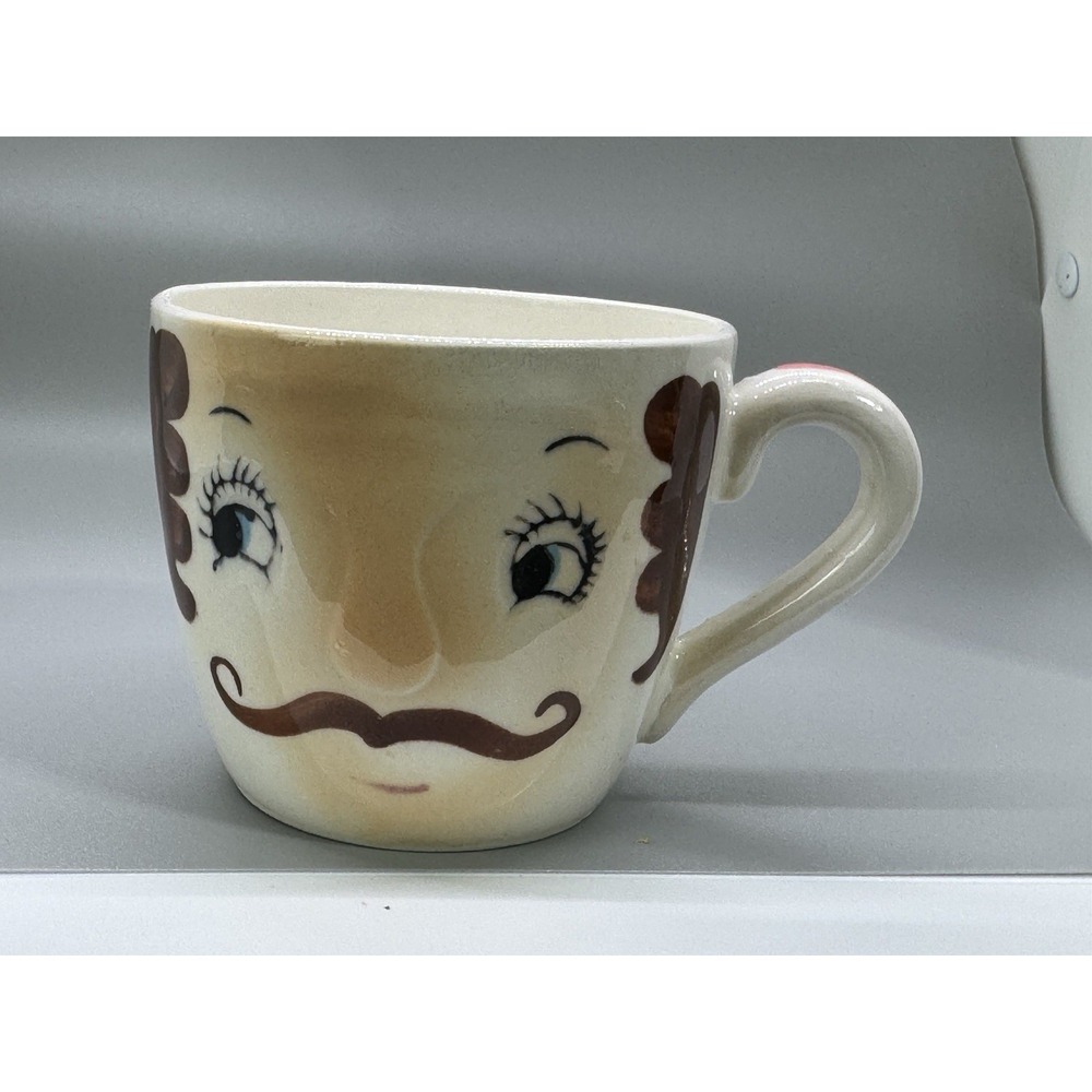 Anthropomorphic 1950s Moustache Pop Dad‎ Mug Norcrest Japan